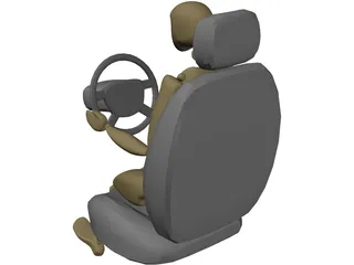 Woman Driving 3D Model preview