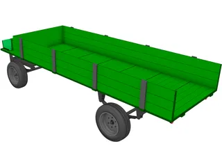 Farm Wagon 3D Model preview