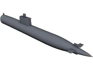 Ming Class Submarine 3D Model preview