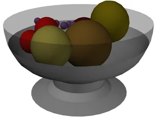 Fruits On Plate 3D Model preview