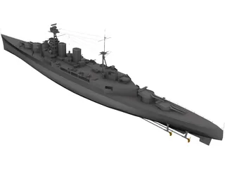 Hood Battlecruiser 3D Model preview
