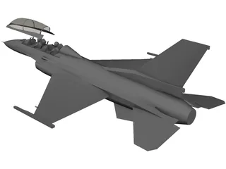 F-16D Block 52 Fighting Falcon 3D Model preview