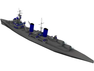 Belfast Light Cruiser 3D Model preview