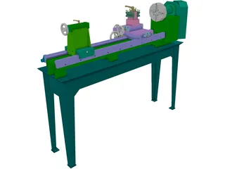 Metal Lathe 3D Model preview