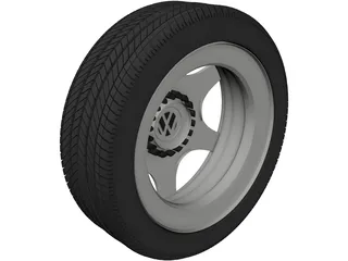 VW Rim and Tyre 3D Model preview