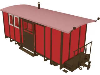 Train Car Box 3D Model preview