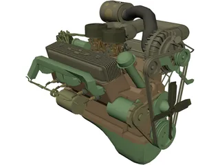 Ford Supercharged V8 Engine 3D Model preview