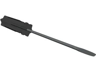Plastic Flat Head Screwdriver 3D Model preview