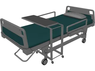 Hospital Bed 3D Model preview