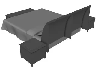 Double Bed 3D Model preview