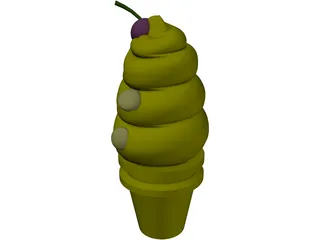 Soft Ice Cream Cone 3D Model preview