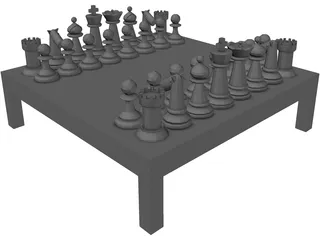 Chess Board 3D Model preview