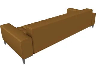 Couch Leather Pillow 3D Model preview