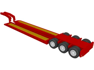 Lowboy Trailer 3D Model preview