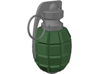 40 Segments Hand Grenade 3D Model preview