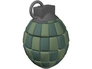 80 Articulated Segments Hand Grenade 3D Model preview