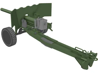 British Anti-Tank Cannon 3D Model preview