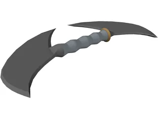 Double Mini Hand Axe 3D Model preview