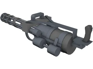 M-134 A2 Vulcan 6mm Mini Gun [Predator] 3D Model preview