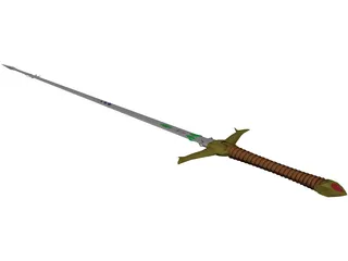 Medieval Thin Sword 3D Model preview