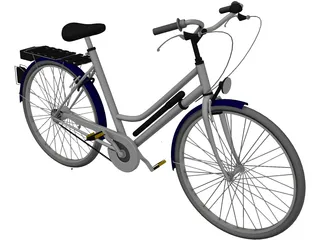 Bike Women City 3D Model preview