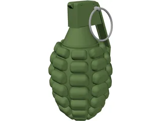 Pineapple Hand Grenade 3D Model preview
