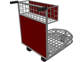Airport Luggage Cart 3D Model preview