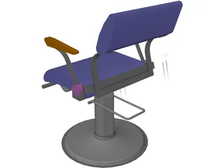 Takara Belmont Fresco Hair Styling Chair 3D Model preview