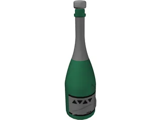 Champagne Bottle 3D Model preview