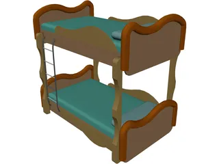Bunk Bed 3D Model preview