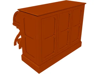 Church Pipe Organ Console 3D Model preview