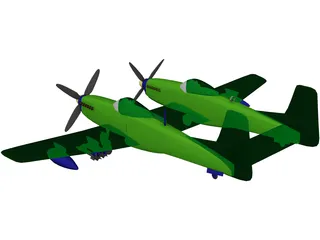 F-82 Twin Mustang 3D Model preview