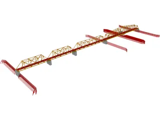 Swing Span Truss Bridge 3D Model preview