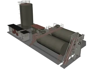 Petroleum Refinery 3D Model preview