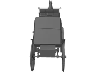 Old Style Horse Carriage 3D Model preview