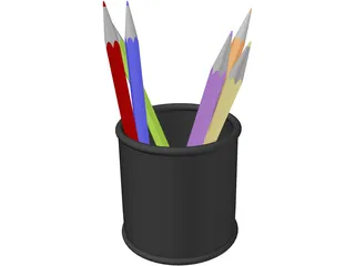 Pencils in the Box 3D Model preview