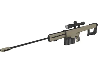 M107A1 Barret Rifle 3D Model preview