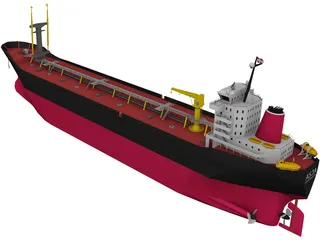 Oil Tanker Ship 3D Model preview