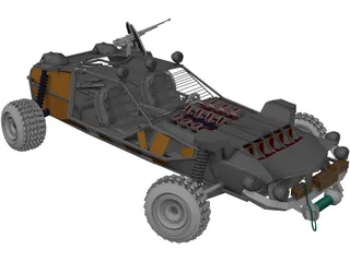 Postapocalyptic Buggy 3D Model preview