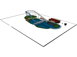 Roller Coaster 3D Model preview