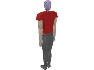Cartoon Man 3D Model preview