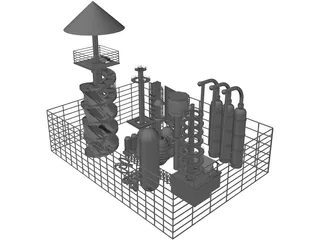 Oil Factory 3D Model preview