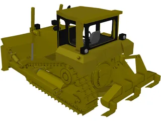 Caterpillar D6R Bulldozer 3D Model preview