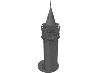 Galata Tower Turkey Istanbul 3D Model preview