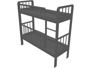 Two-Level Children Bed 3D Model preview