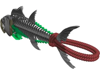 Tuna Fish Skeleton 3D Model preview