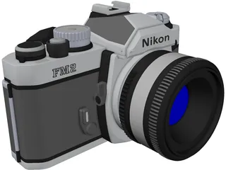 Nikon FM2 Photo Camera 3D Model preview