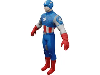 Captain America of the Avengers 3D Model preview