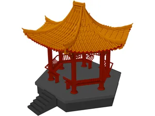 China Garden House 3D Model preview