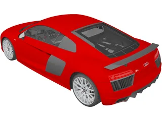 Audi R8 V10 Plus (2016) 3D Model preview